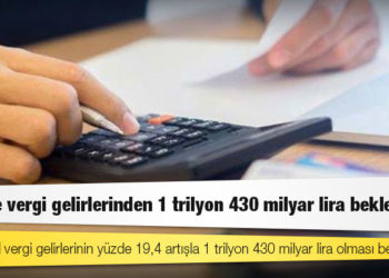 2022'de vergi gelirlerinden 1 trilyon 430 milyar lira bekleniyor