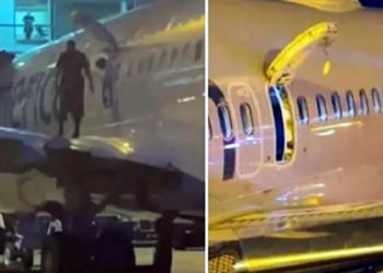 ABD'de iniş yapan uçağın kanadına çıkan yolcu gözaltına alındı