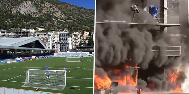 Andorra-İngiltere maçının oynanacağı statta yangın çıktı