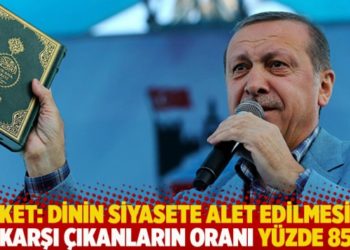 Anket: Dinin siyasete alet edilmesine karşı &ccedil;ıkanların oranı y&uuml;zde 85