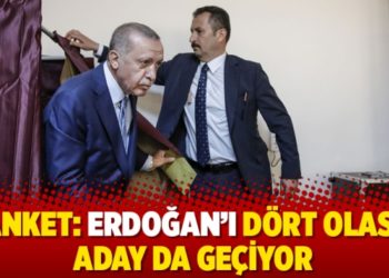 Anket: Erdoğan&rsquo;ı d&ouml;rt olası aday da ge&ccedil;iyor