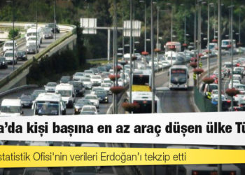 Avrupa’da kişi başına en az araç düşen ülke Türkiye