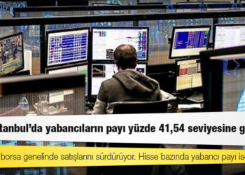 Borsa İstanbul'da yabancıların payı yüzde 41,54 seviyesine geriledi