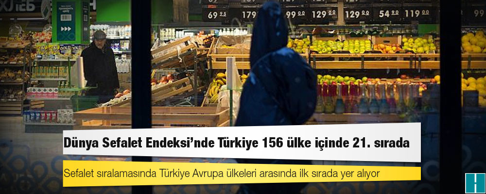 Dünya Sefalet Endeksi: Türkiye 156 ülke içinde 21. sırada