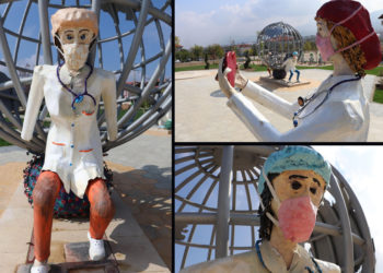 Denizli’de tartışılan sağlık çalışanları heykelleri kaldırıldı