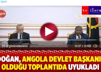 Erdoğan, Angola devlet başkanının olduğu toplantıda uyukladı