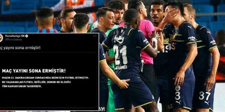 Fenerbahçe'den ilginç protesto; Trabzonspor maçı yayınını 23. dakikada kesti!
