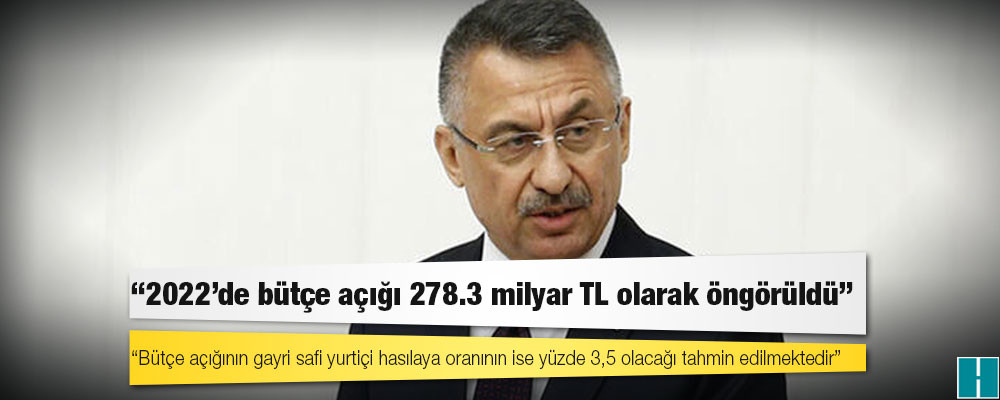 Fuat Oktay: 2022'de bütçe açığı 278.3 milyar TL olarak öngörüldü