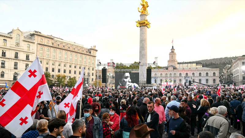 Gürcistan’da, eski Cumhurbaşkanı Saakaşvili'nin serbest bırakılması için gösteri yapıldı