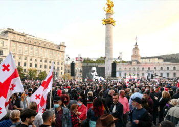 Gürcistan’da, eski Cumhurbaşkanı Saakaşvili'nin serbest bırakılması için gösteri yapıldı