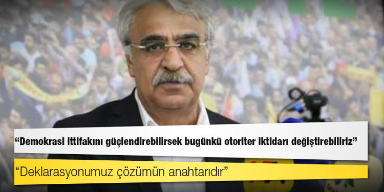 HDP Eş Genel Başkanı Sancar: Demokrasi ittifakını güçlendirebilirsek bugünkü otoriter iktidarı değiştirebiliriz