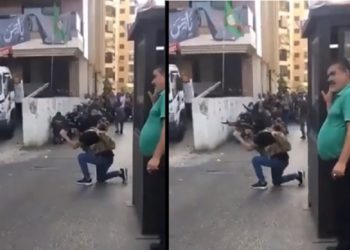 Lübnan’da çatışmayı film gibi izleyen adam gündem oldu