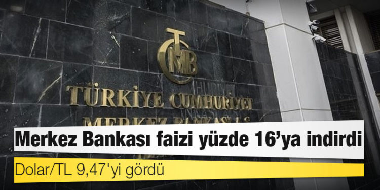 Merkez Bankası yüzde 18'lik politika faizini 200 baz puan indirerek, yüzde 16'ya çekti