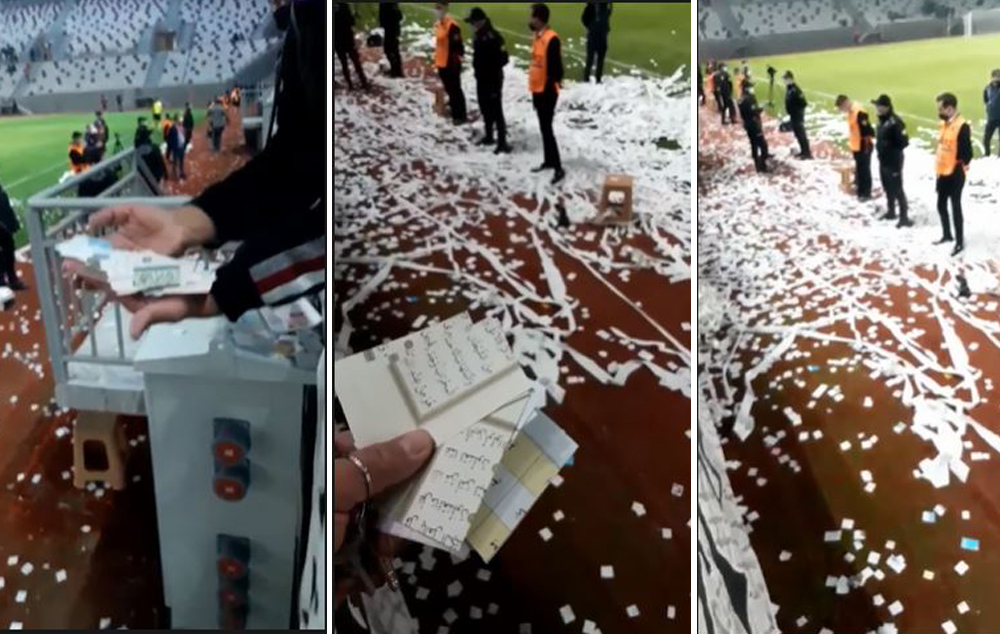 Ordu’da skandal; Kur’an sayfaları konfeti yapılıp futbol maçında fırlatıldı