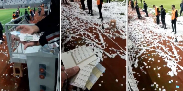 Ordu’da skandal; Kur’an sayfaları konfeti yapılıp futbol maçında fırlatıldı