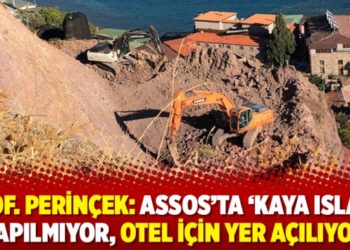 Prof. Perinçek: Assos’ta ‘kaya ıslahı’ yapılmıyor, otel için yer açılıyor