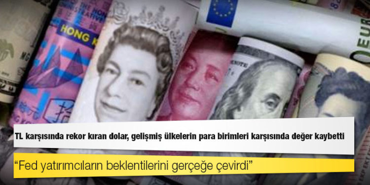 TL karşısında rekor kıran dolar, gelişmiş ülkelerin para birimleri karşısında değer kaybetti