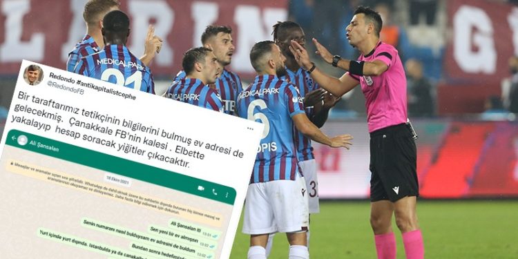 Trabzonspor-Fenerbahçe maçının hakemi Ali Şansalan'a tehdit: Issız bir yerde hesap soralım