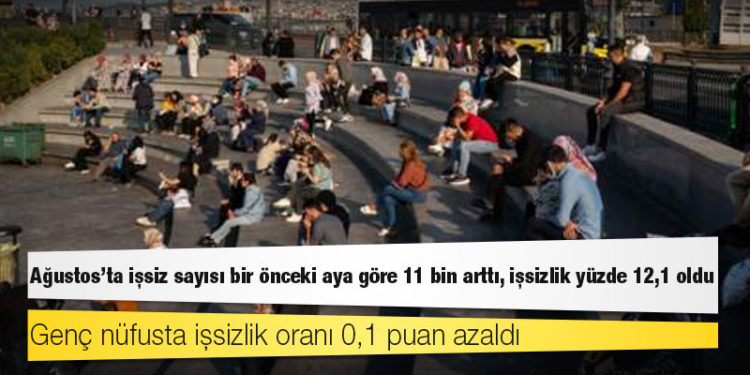 TÜİK: Ağustos'ta işsiz sayısı bir önceki aya göre 11 bin arttı, işsizlik yüzde 12,1 oldu