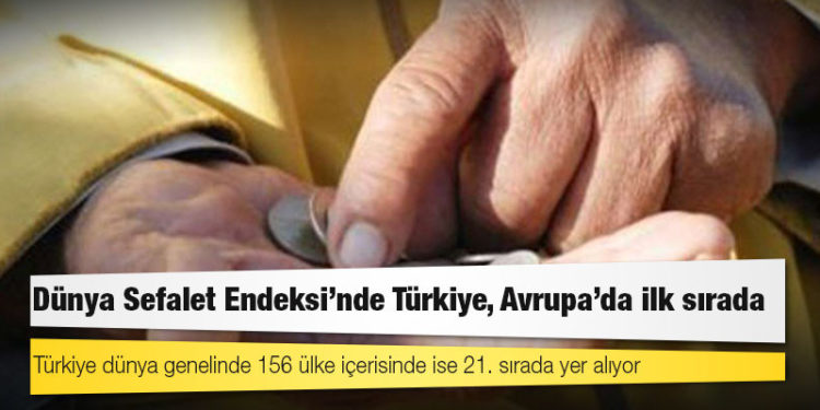 Dünya Sefalet Endeksi'nde Türkiye, Avrupa'da ilk sırada