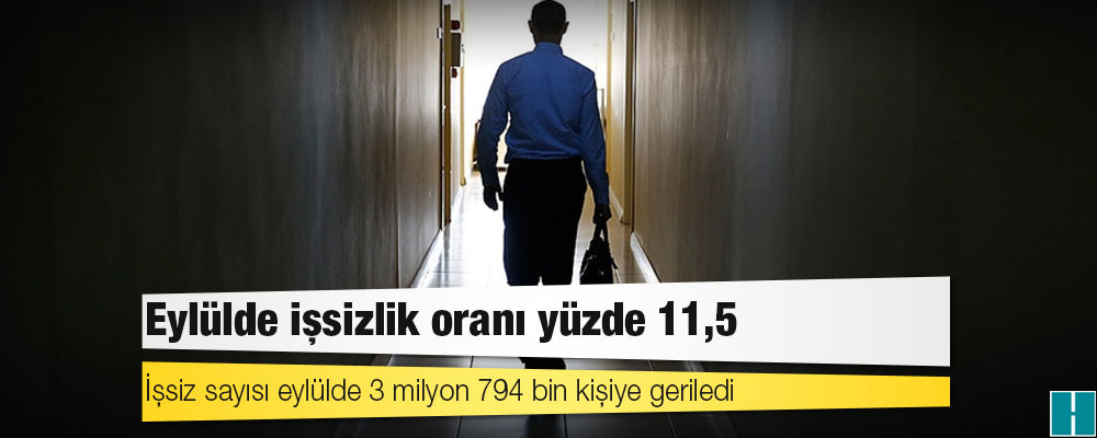 Eylülde işsizlik oranı yüzde 11,5