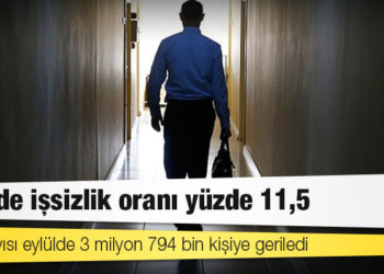 Eylülde işsizlik oranı yüzde 11,5