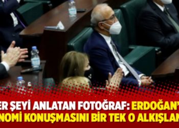 Her şeyi anlatan fotoğraf: Erdoğan&rsquo;ın ekonomi konuşmasını bir tek o alkışlamadı