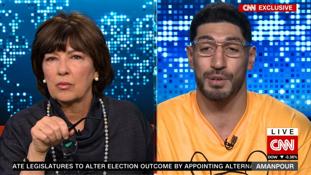 Kanter CNN’den Amanpour’a konuştu: Çin’in insan hakları ihlallerine karşı konuşmaktan korkuyorlar