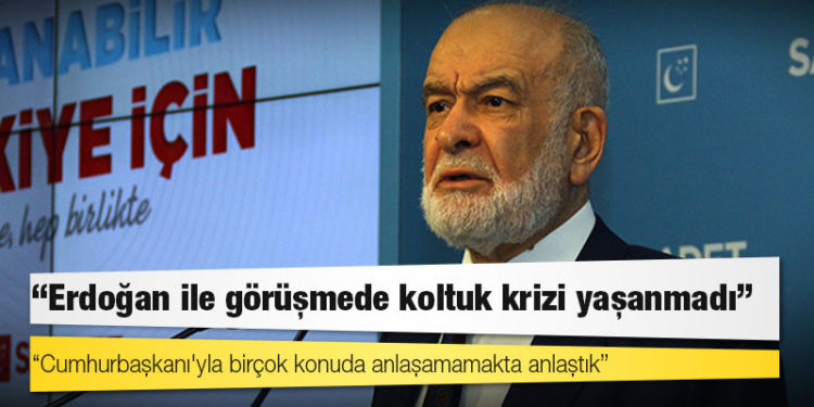 Karamollaoğlu: Erdoğan ile görüşmede koltuk krizi yaşanmadı; Cumhurbaşkanı'yla birçok konuda anlaşamamakta anlaştık