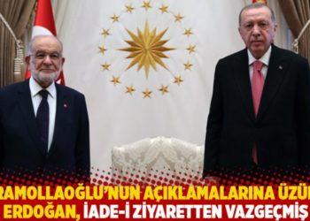 Karamollaoğlu'nun a&ccedil;ıklamalarına &uuml;z&uuml;len Erdoğan, iade-i ziyaretten vazge&ccedil;miş