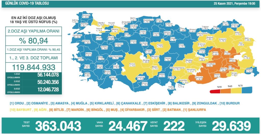 Koronavirüsten 222 kişi hayatını kaybetti