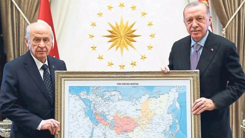 Kremlin'den Bahçeli'nin 'Türk dünyası' haritası yorumu: Altay üzerinde bir kırmızı yıldız olmalı