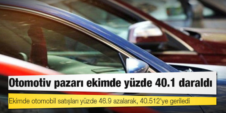 Otomotiv pazarı ekimde yüzde 40.1 daraldı