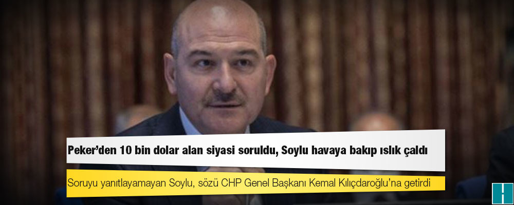 Peker’den 10 bin dolar alan siyasi soruldu, Soylu havaya bakıp ıslık çaldı