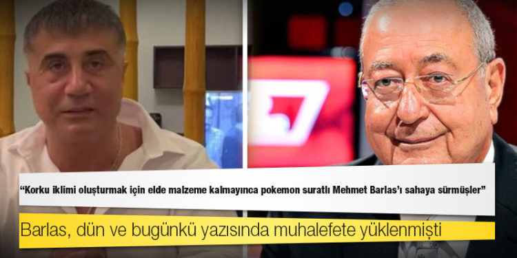Sedat Peker: Korku iklimi oluşturmak için elde malzeme kalmayınca pokemon suratlı Mehmet Barlas’ı sahaya sürmüşler