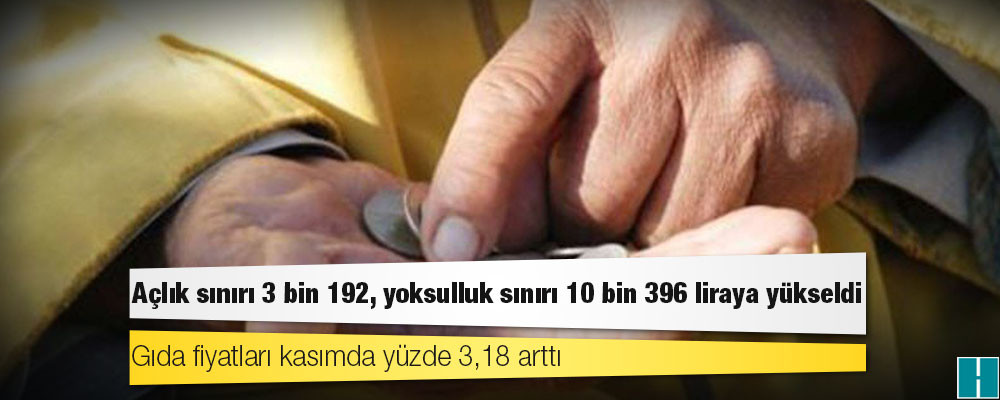 Türk-İş: Açlık sınırı 3 bin 192, yoksulluk sınırı 10 bin 396 liraya yükseldi