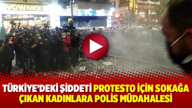 Türkiye’deki şiddeti protesto için sokağa çıkan kadınlara polis müdahalesi