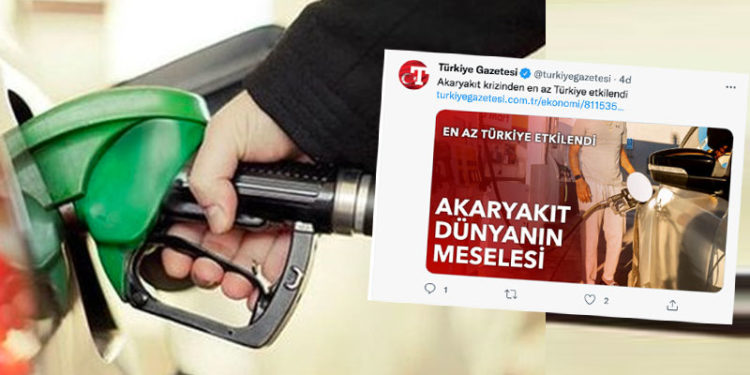 Türkiye gazetesi: Akaryakıt krizinden en az Türkiye etkilendi
