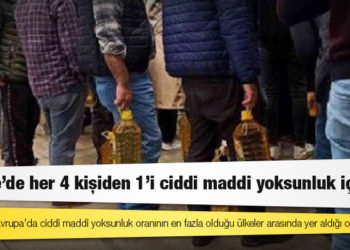 Türkiye’de her 4 kişiden 1’i ciddi maddi yoksunluk içinde