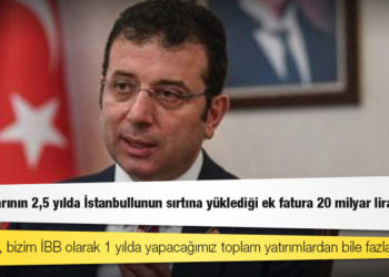 İmamoğlu: Kur farklarının 2,5 yılda İstanbullunun sırtına yüklediği ek fatura 20 milyar lirayı geçti