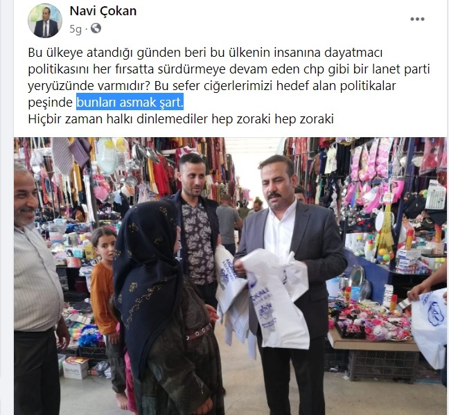 İçişleri Bakanlığı, CHP’lilere ‘bunları asmak şart’ diyen AKP’li Başkan Yardımcısını akladı