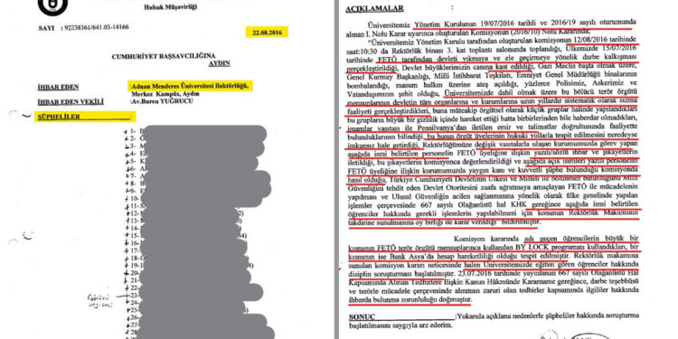 Adnan Menderes Üniversitesi’ndeki fişleme skandalı, belgeleriyle deşifre edildi