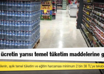 Asgari ücretin yarısı temel tüketim maddelerine gidiyor