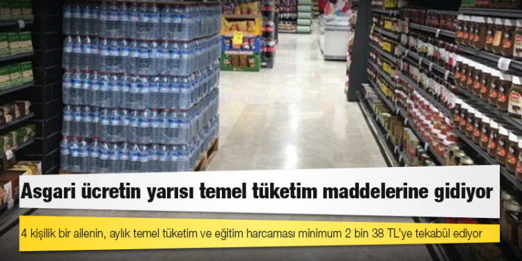 Asgari ücretin yarısı temel tüketim maddelerine gidiyor