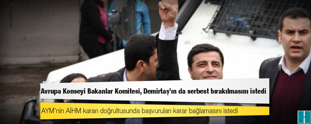 Avrupa Konseyi Bakanlar Komitesi, Demirtaş'ın da serbest bırakılmasını istedi