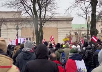 Avusturya’da aşırı sağcılar Covid-19 önlemlerini protesto etti