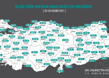 Bakan Koca, 20-26 Kasım insidans haritasını paylaştı