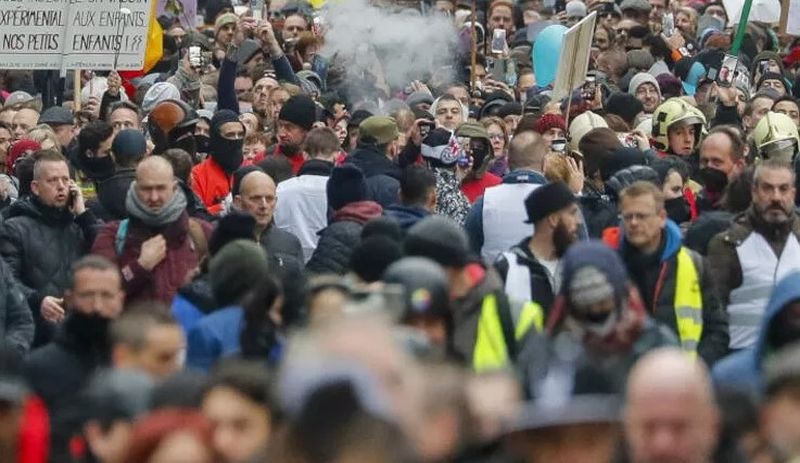 Belçika’daki protestoda gözaltı sayısı 55’e yükseldi