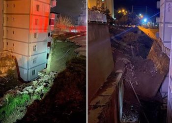 Daha önce şikayet edilen bölgedeki istinat duvarı çöktü: 88 daire boşaltıldı