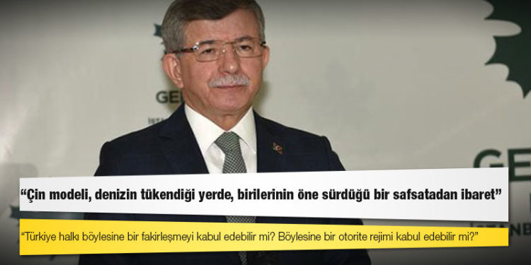 Davutoğlu: Çin modeli, denizin tükendiği yerde, birilerinin öne sürdüğü bir safsatadan ibaret